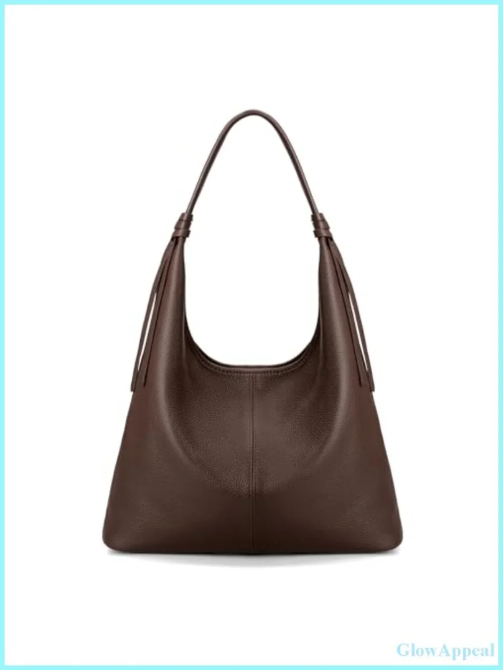 Genuine Leather Slouchy Hobo Bag with Tassel, Magnetic Closure, Lightweight